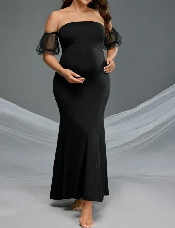 Rochie lunga SHEIN Maternity, negru Negru