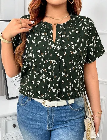 Bluza SHEIN CURVE, verde Verde