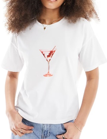 Tricou Oversize ASOS, alb
