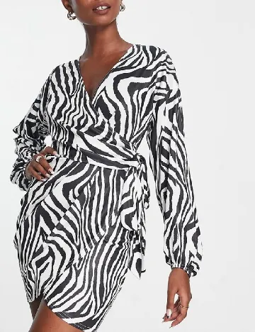 Rochie scurta ASOS, alb/negru Negru