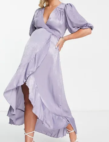 Rochie lunga Flounce London Maternity, mov Mov