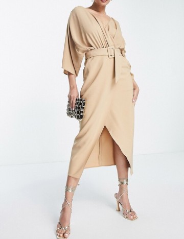 Rochie medie ASOS, crem