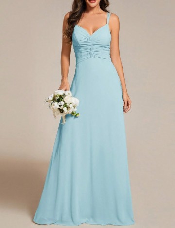 Rochie lunga Ever-Pretty, bleu