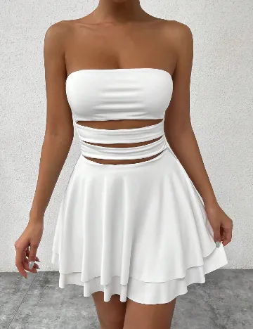 Rochie scurta SHEIN, alb Alb