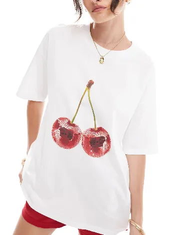 Tricou Oversize ASOS, alb Alb