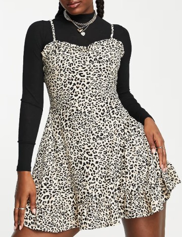 Rochie scurta Miss Selfridge, animal print