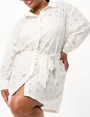 Rochie scurta Threadbare, alb Alb