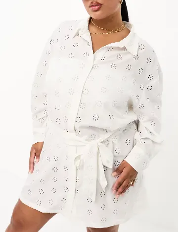 Rochie scurta Threadbare, alb Alb