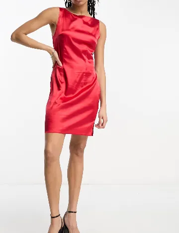 Rochie scurta Urban Threads, rosu Rosu