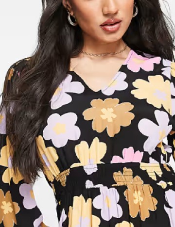 Rochie medie Pieces, floral print