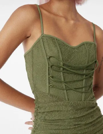 Rochie scurta Bershka, verde Verde