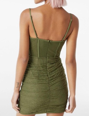 Rochie scurta Bershka, verde