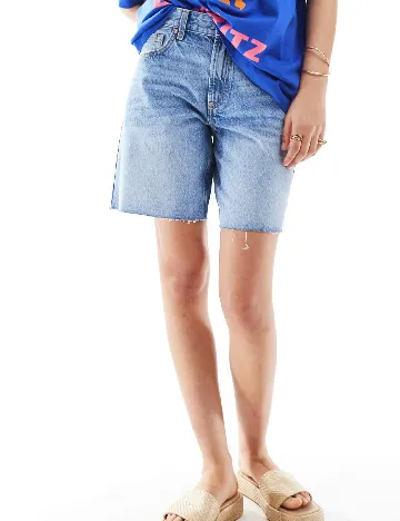 Pantaloni scurti Bershka, albastru Albastru