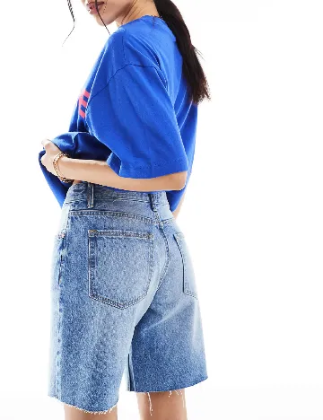 Pantaloni scurti Bershka, albastru Albastru