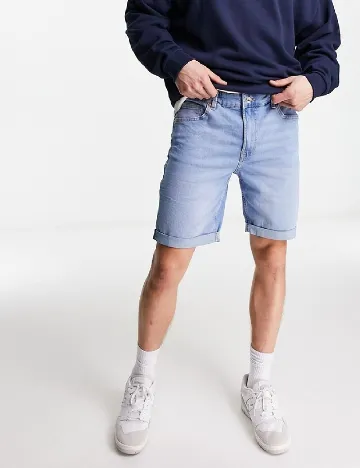 Pantaloni scurti Bershka, albastru Albastru