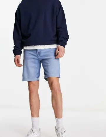 Pantaloni scurti Bershka, albastru Albastru