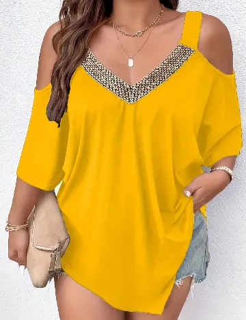 Bluza SHEIN CURVE, galben Galben