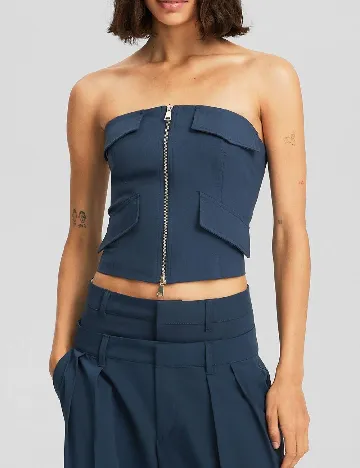 Top Bershka, albastru Albastru