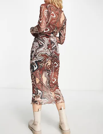 Rochie medie Violet Romance, maro Maro