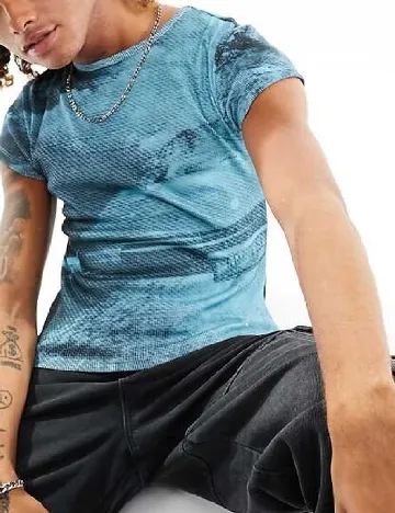 Tricou COLLUSION, albastru Albastru