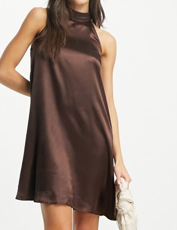 Rochie scurta Urban Threads, maro