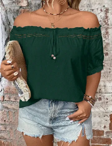 Bluza SHEIN CURVE, verde Verde
