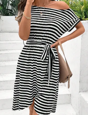 Rochie scurta SHEIN, alb/negru Alb
