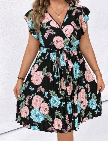 Rochie scurta SHEIN CURVE, floral print