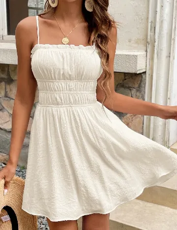 Rochie scurta SHEIN, ecru Alb