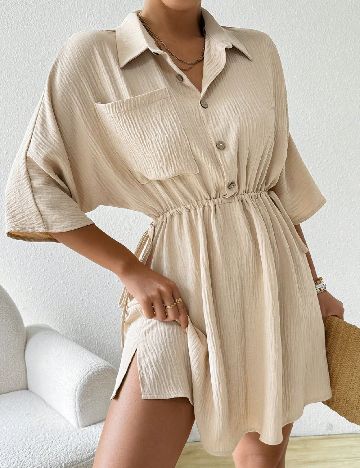 Rochie scurta SHEIN, crem