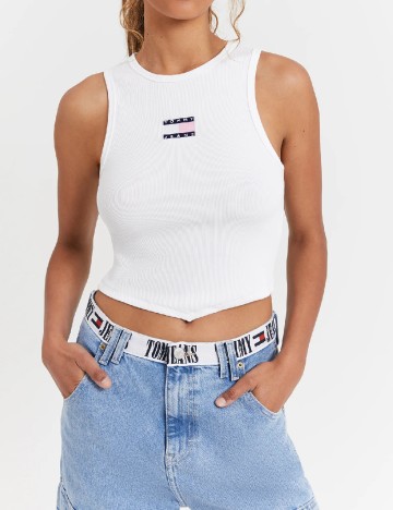 Top Tommy Jeans, alb