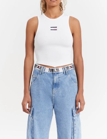 Top Tommy Jeans, alb
