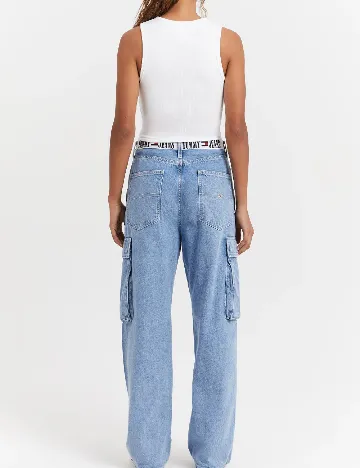 Top Tommy Jeans, alb Alb