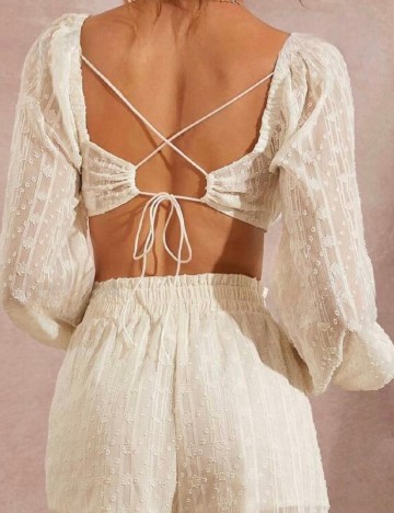 Top SHEIN, ecru