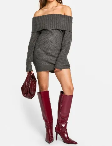 Rochie scurta Boohoo, gri Gri
