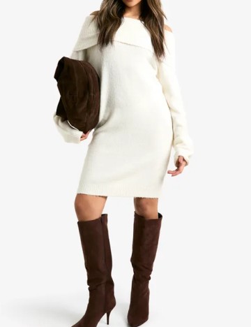 Rochie scurta Boohoo, alb