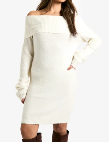 Rochie scurta Boohoo, alb