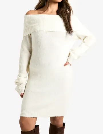 Rochie scurta Boohoo, alb Alb