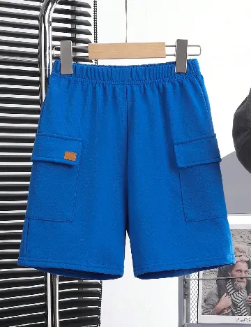 Pantaloni scurti Shein Kids, albastru Albastru