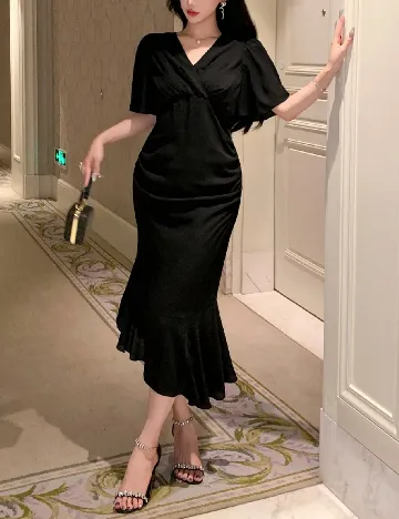 Rochie medie Dazy, negru Negru
