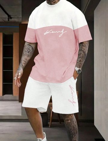 Compleu SHEIN Plus Size Men, alb