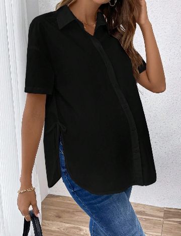 Camasa SHEIN Maternity, negru