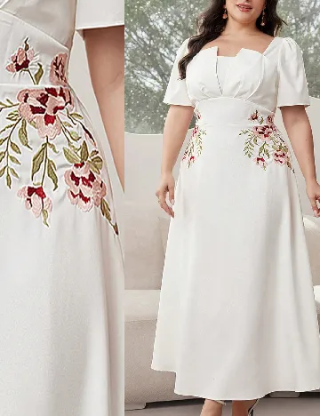 Rochie lunga SHEIN CURVE, alb Alb