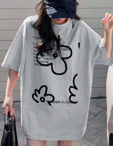 Tricou Oversize Dazy, gri Gri