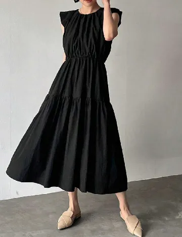 Rochie lunga Friful, negru Negru