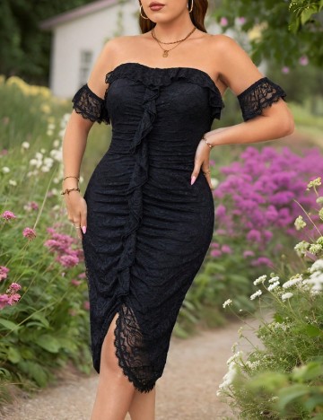 Rochie medie SHEIN CURVE, negru