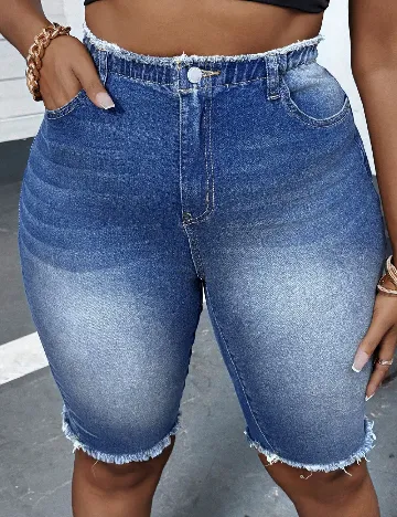Pantaloni scurti SHEIN CURVE, albastru Albastru