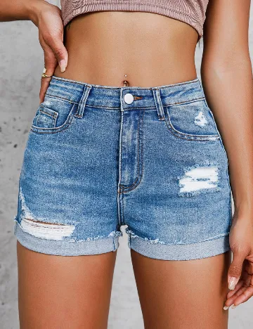 Pantaloni scurti SHEIN, albastru Albastru