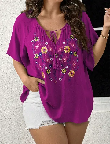 Tricou SHEIN CURVE, violet Mov