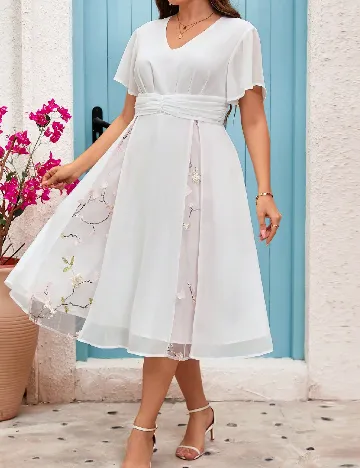Rochie medie SHEIN CURVE, alb Alb